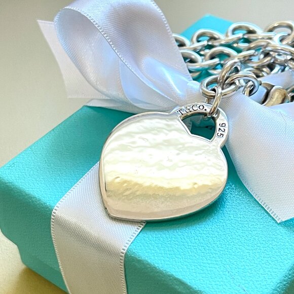 Tiffany & Co. XL Heart Bracelet Silver Extra Large RTT Return To Tiffany - Picture 6 of 10